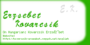 erzsebet kovarcsik business card